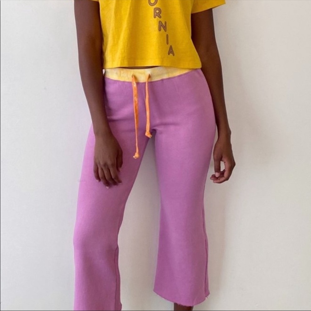 Warm Fun Undone Sweatpants Pink Tie Dye